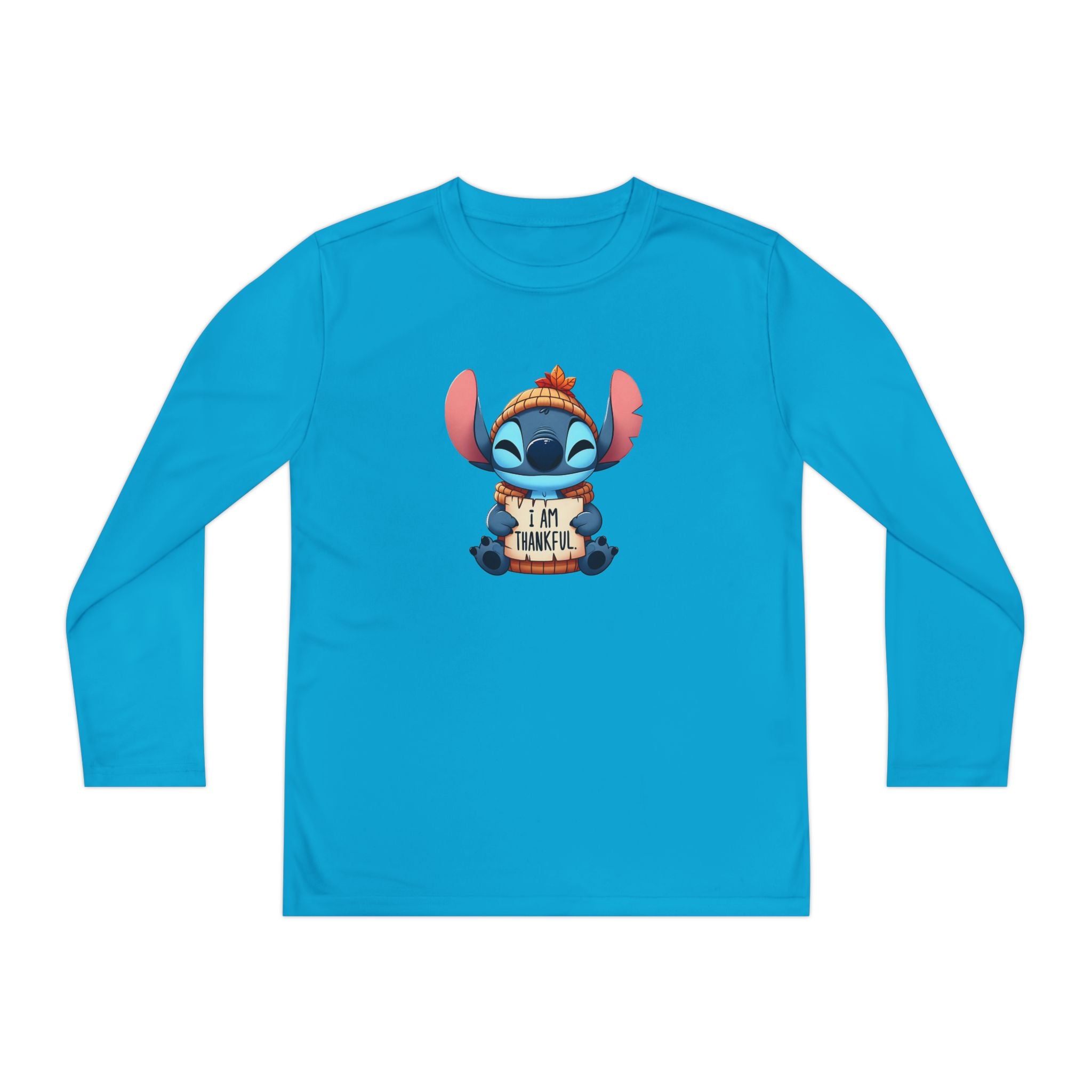 Youth Long Sleeve Tee with Stitch Design, Fun Kids Shirt, Lightweight Activewear, Perfect for Playdates, Holiday Gifts, Birthday Parties