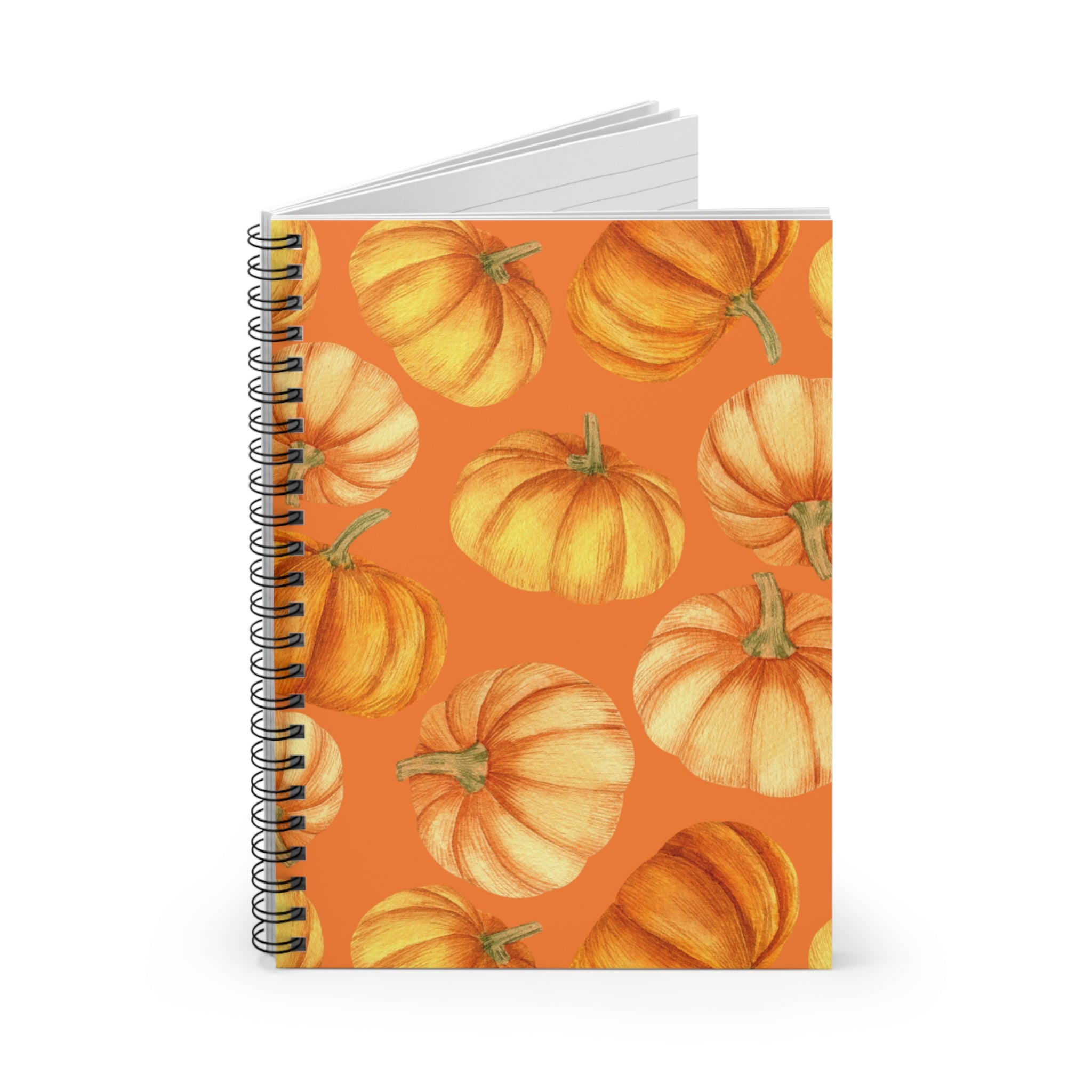 Pumpkin Pattern Spiral Notebook | Fall Journal, Cute Stationery, Back to School Supplies, Gift for Pumpkin Lovers, Autumn Decor