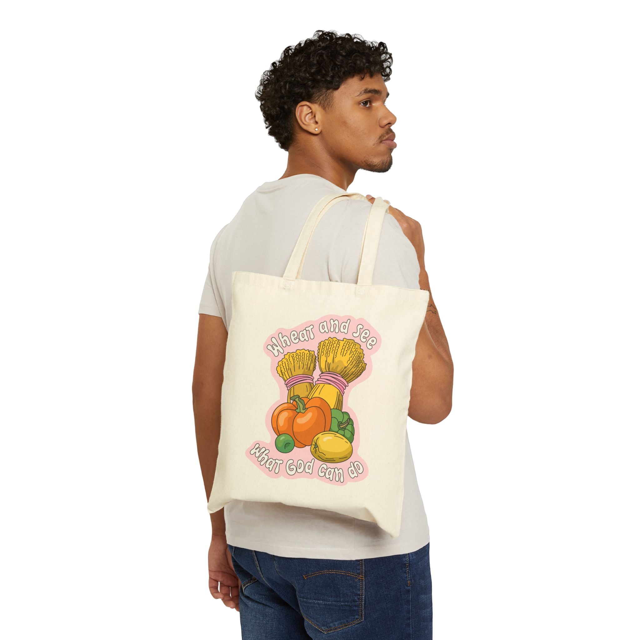 Inspirational Cotton Canvas Tote Bag | Decorative Grocery Bag, Eco-Friendly Gift, Bible Verse Tote, Market Bag, Christian Faith