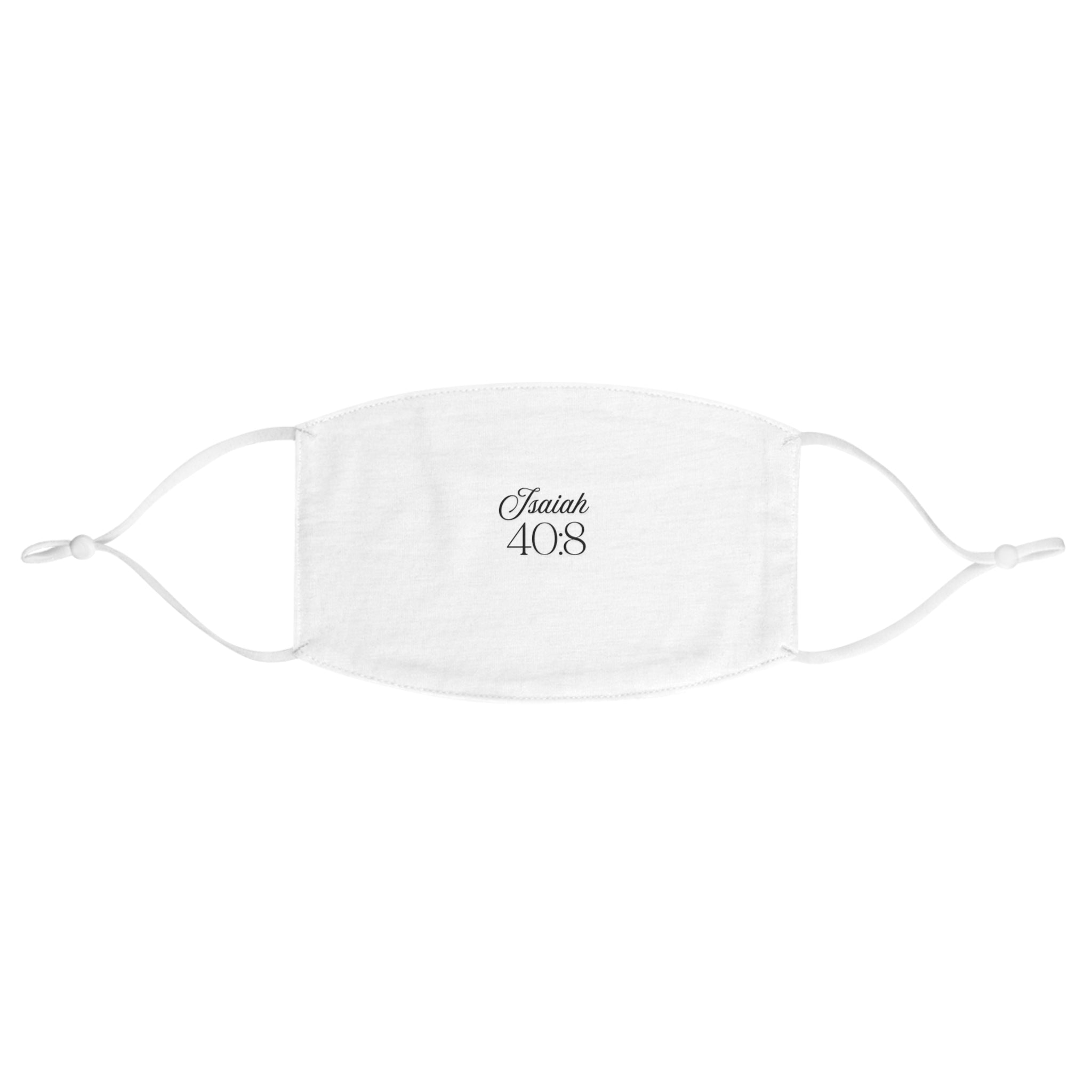 Inspirational Fabric Face Mask with Isaiah 40:8, Adjustable Face Cover, Everyday Mask, Religious Gift, Breathable Face Mask