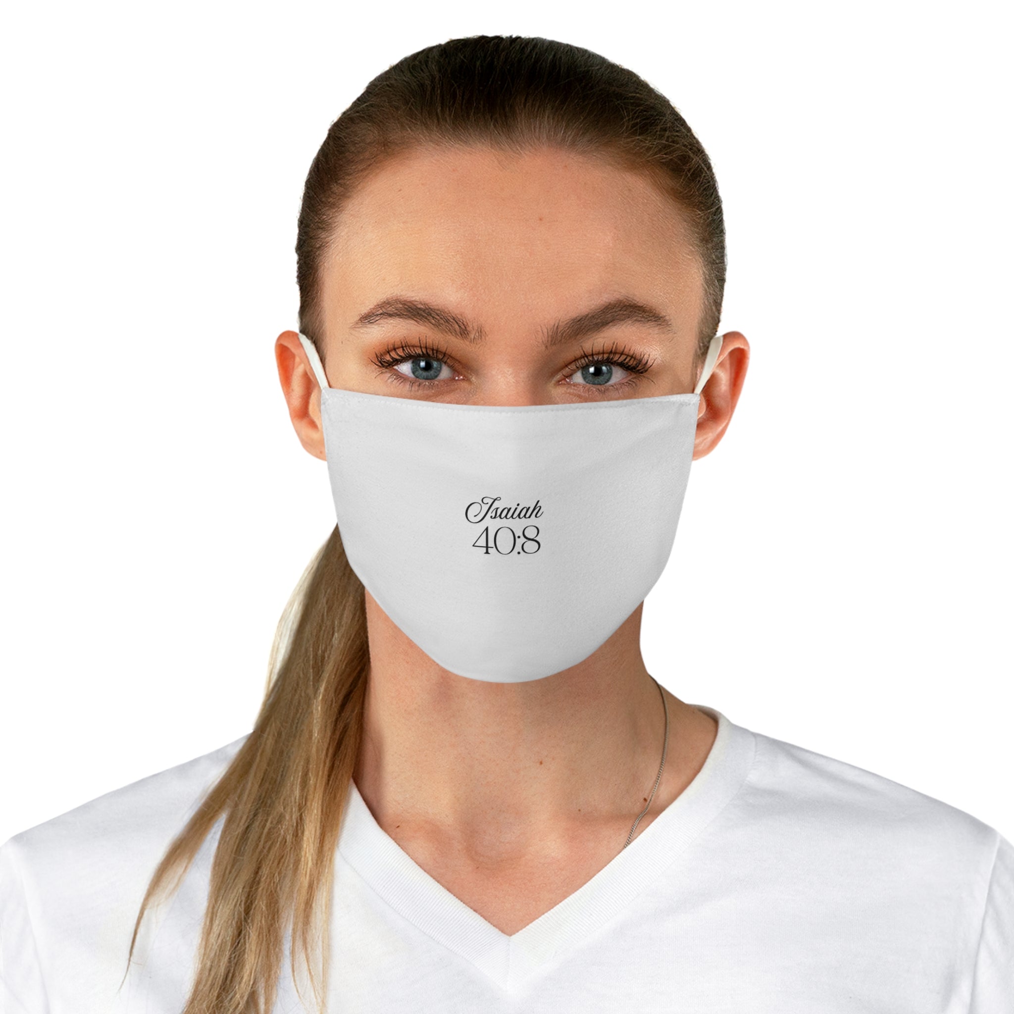 Inspirational Fabric Face Mask with Isaiah 40:8, Adjustable Face Cover, Everyday Mask, Religious Gift, Breathable Face Mask