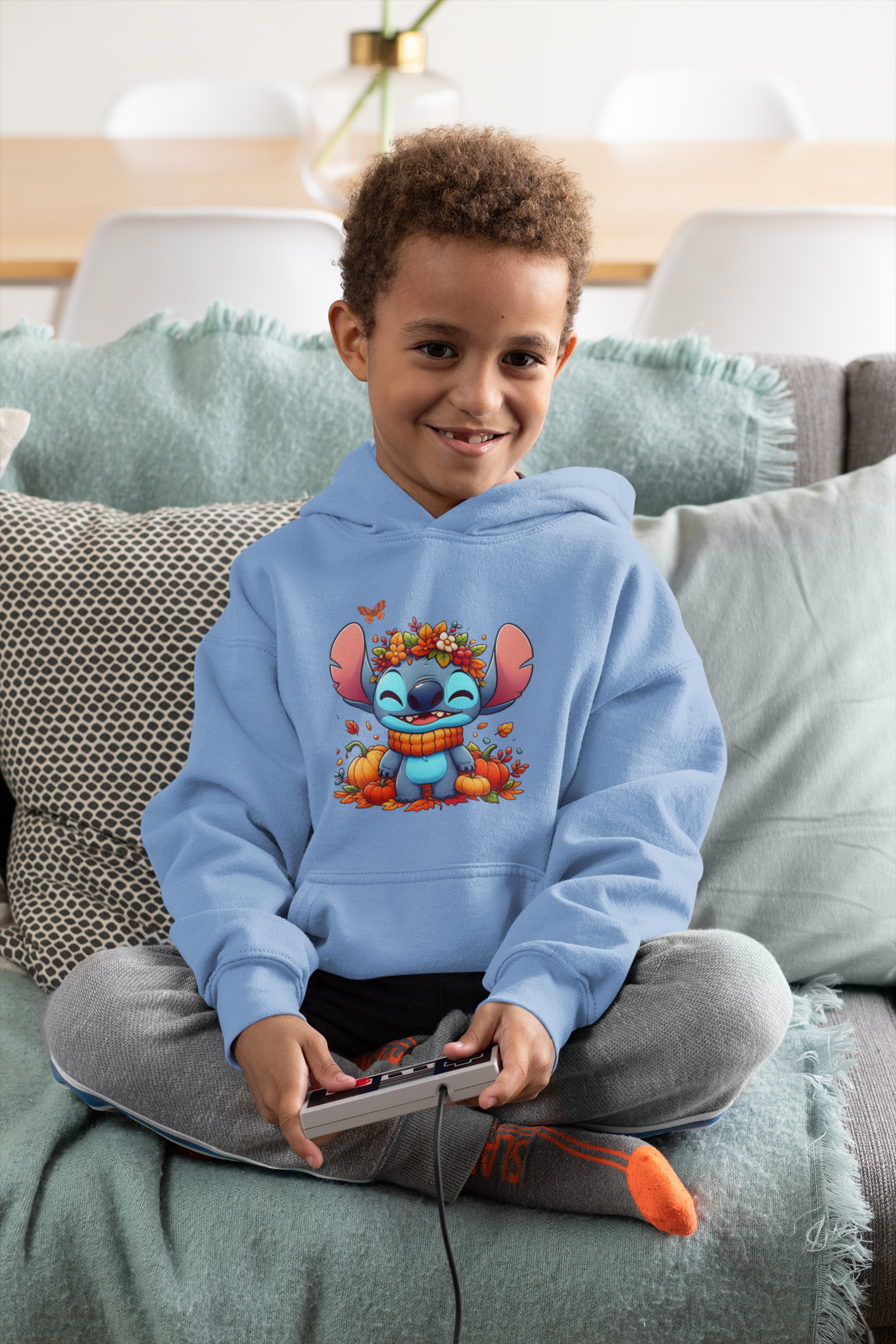Cozy Youth Sweatshirt with Cute Floral Stitch Design, Great for Fall, Halloween, Gift for Kids, Fun and Stylish Hoodie, Comfort Wear [...]