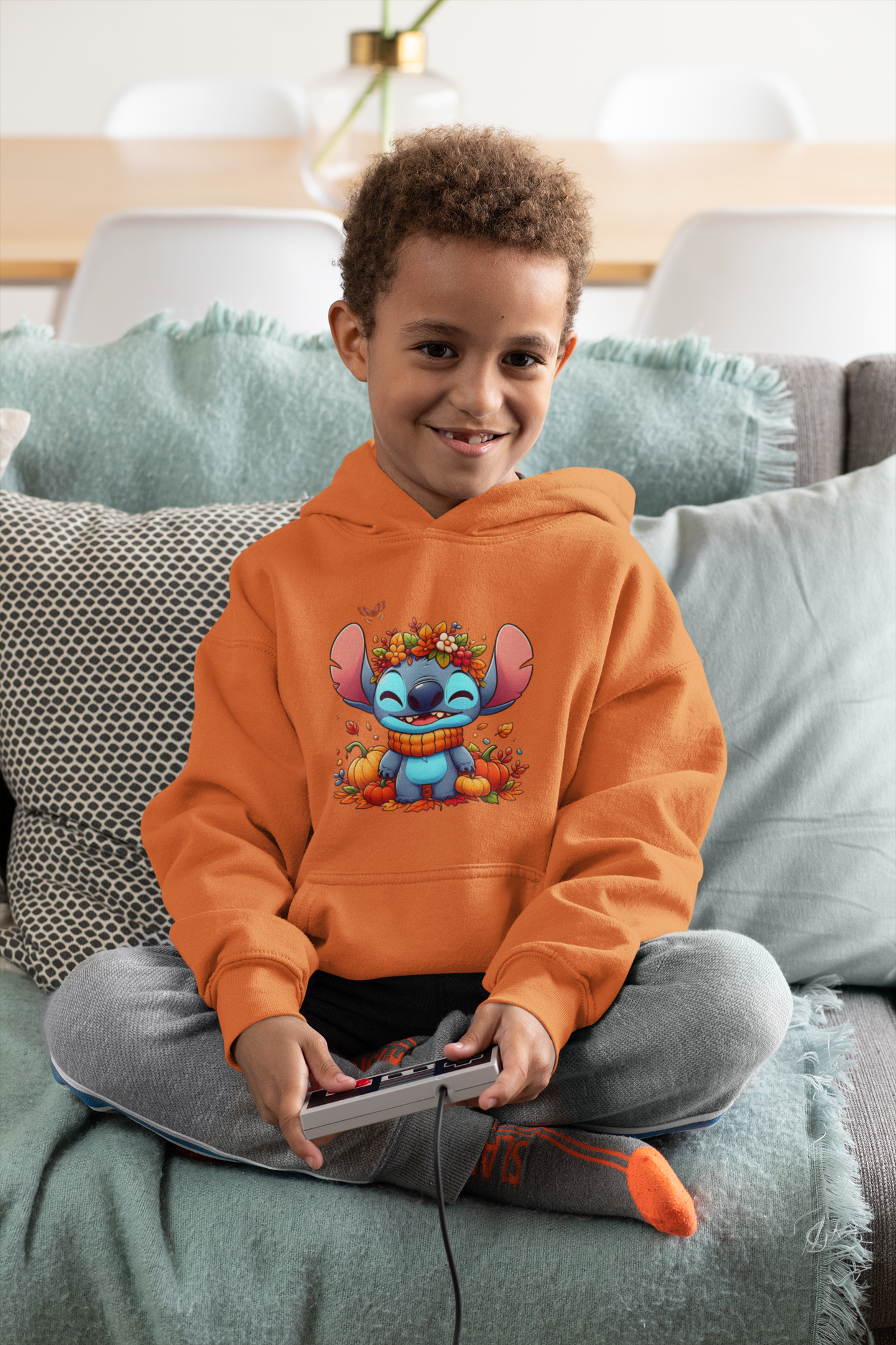 Cozy Youth Sweatshirt with Cute Floral Stitch Design, Great for Fall, Halloween, Gift for Kids, Fun and Stylish Hoodie, Comfort Wear [...]