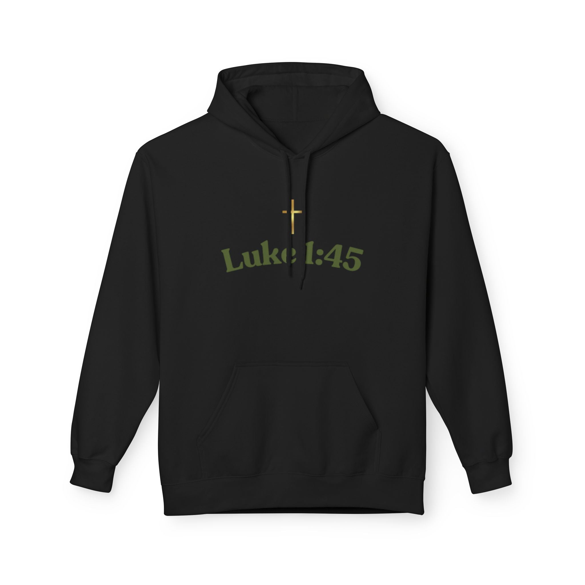 Luke 1:45 Hoodie – Faith-Inspired Unisex Fleece Sweatshirt
