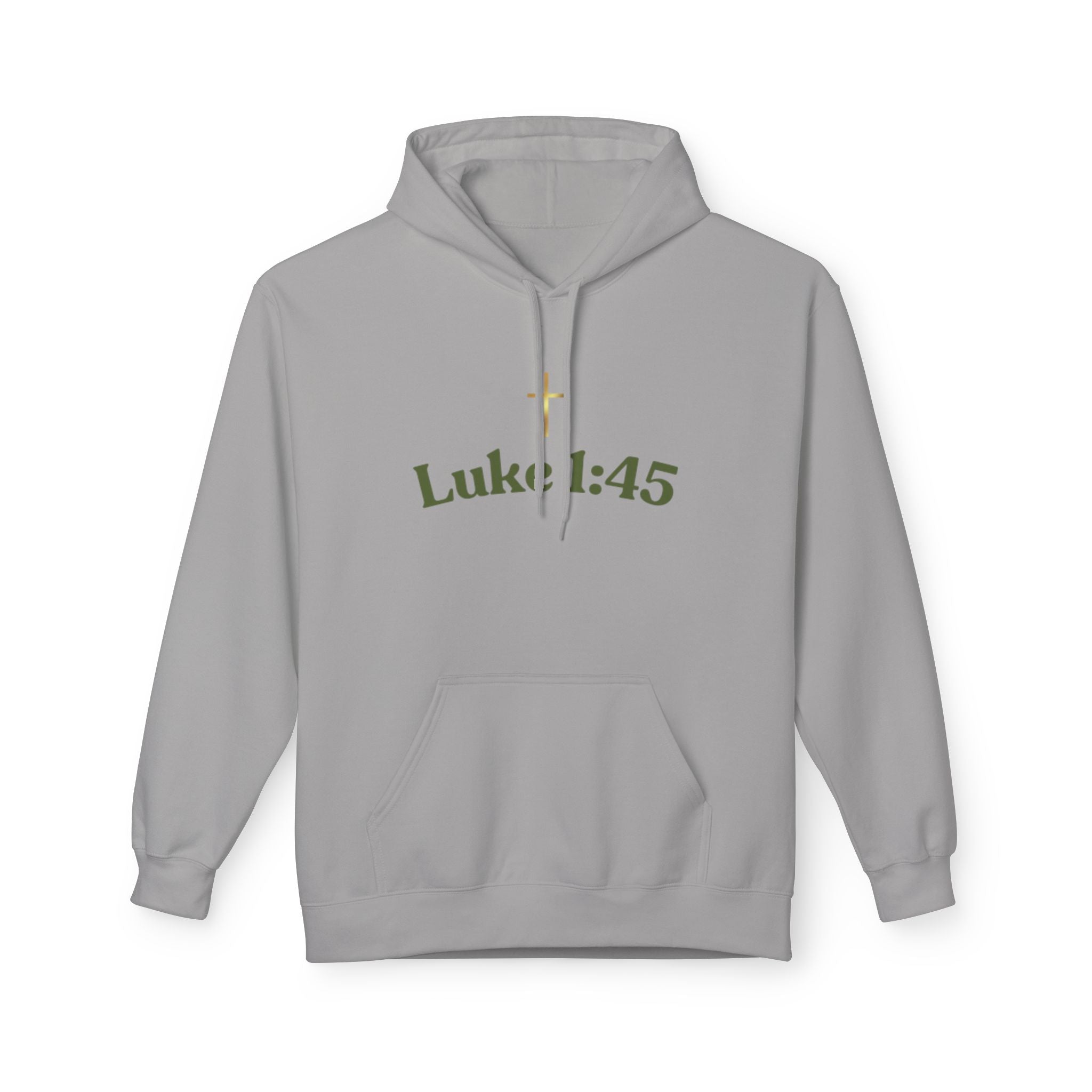 Luke 1:45 Hoodie – Faith-Inspired Unisex Fleece Sweatshirt