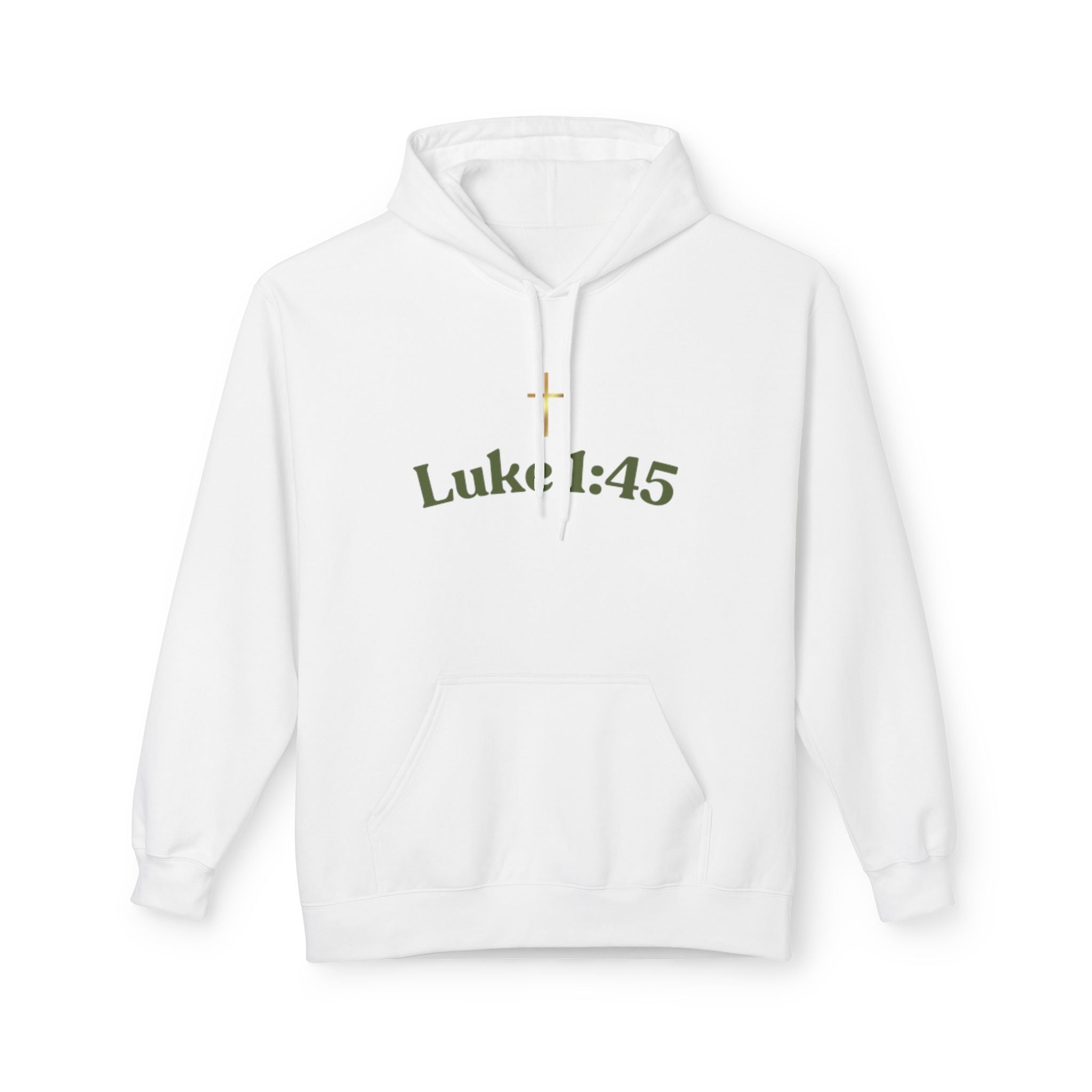 Luke 1:45 Hoodie – Faith-Inspired Unisex Fleece Sweatshirt
