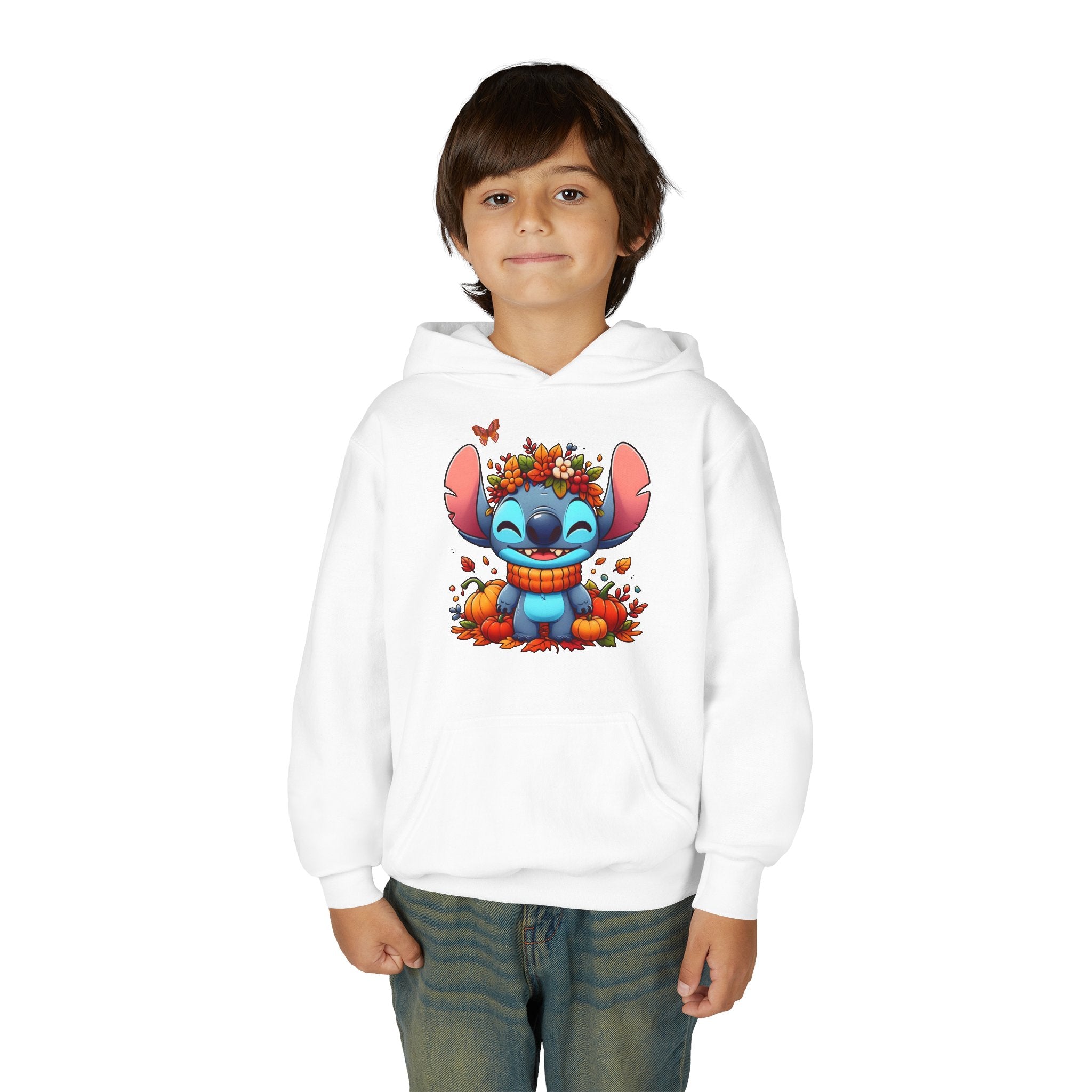 Cozy Youth Sweatshirt with Cute Floral Stitch Design, Great for Fall, Halloween, Gift for Kids, Fun and Stylish Hoodie, Comfort Wear [...]