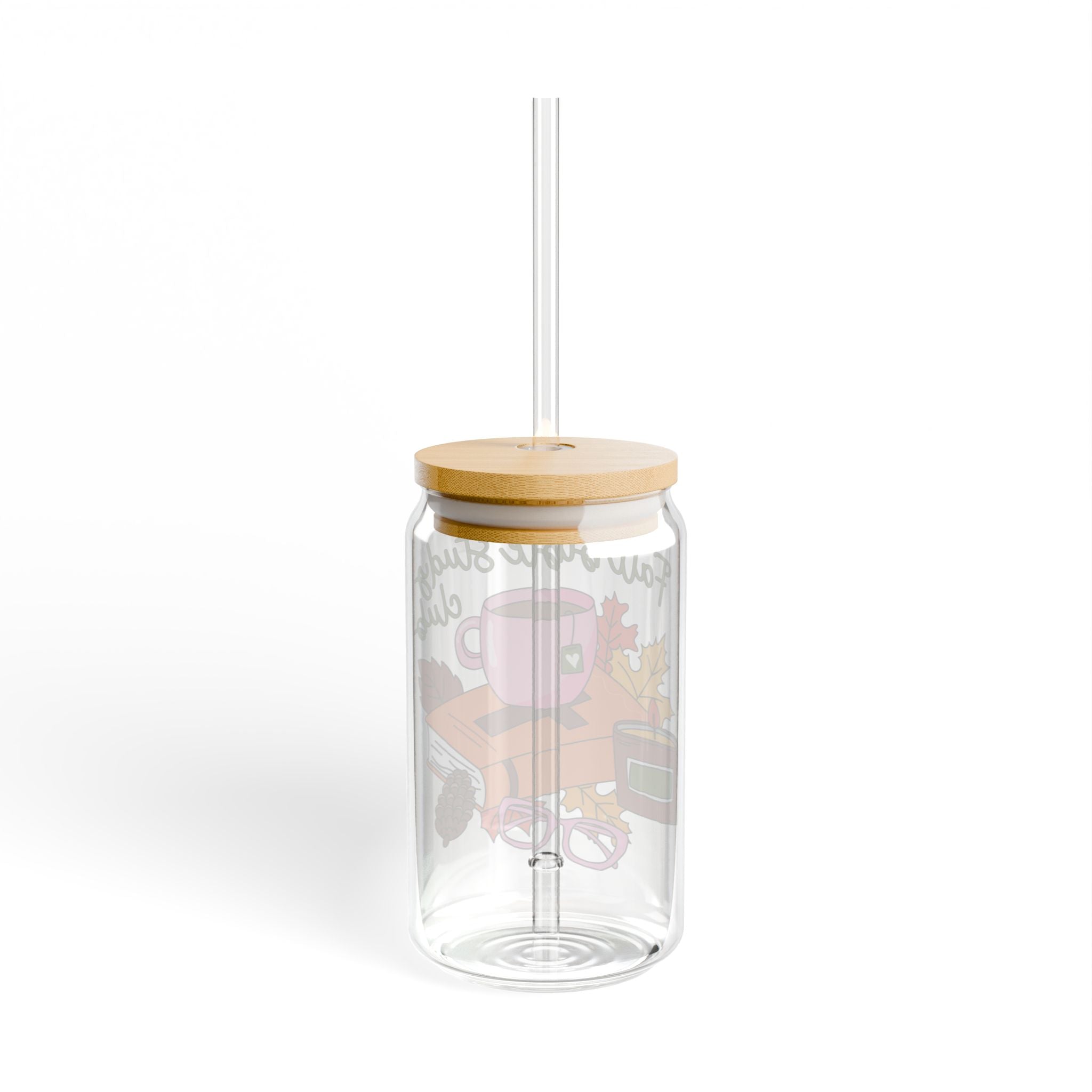 Fall-Themed Sipper Glass, 16oz | Perfect for Autumn Drinks, Bible Study, Gatherings, Cozy Home Decor, Seasonal Gifts