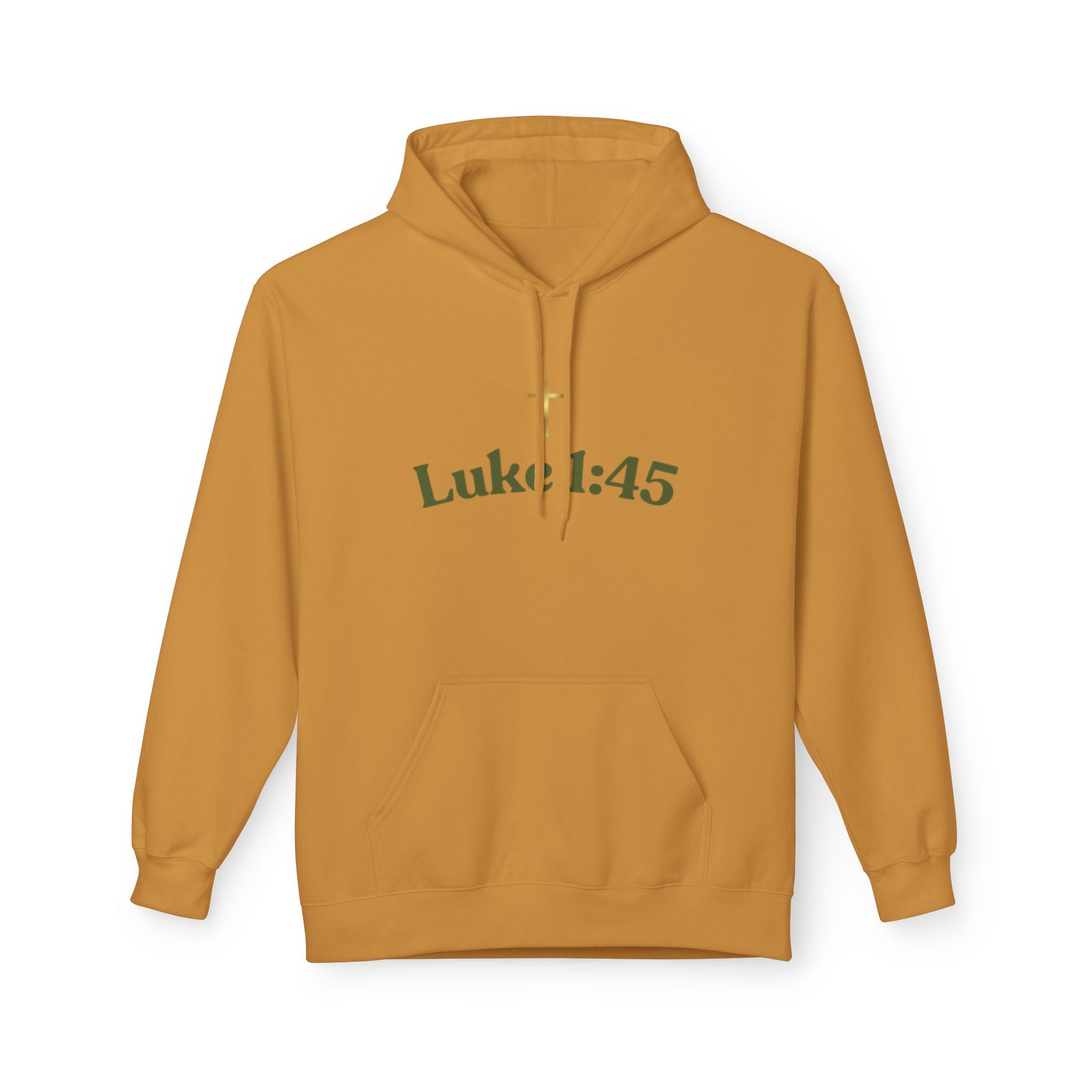 Luke 1:45 Hoodie – Faith-Inspired Unisex Fleece Sweatshirt