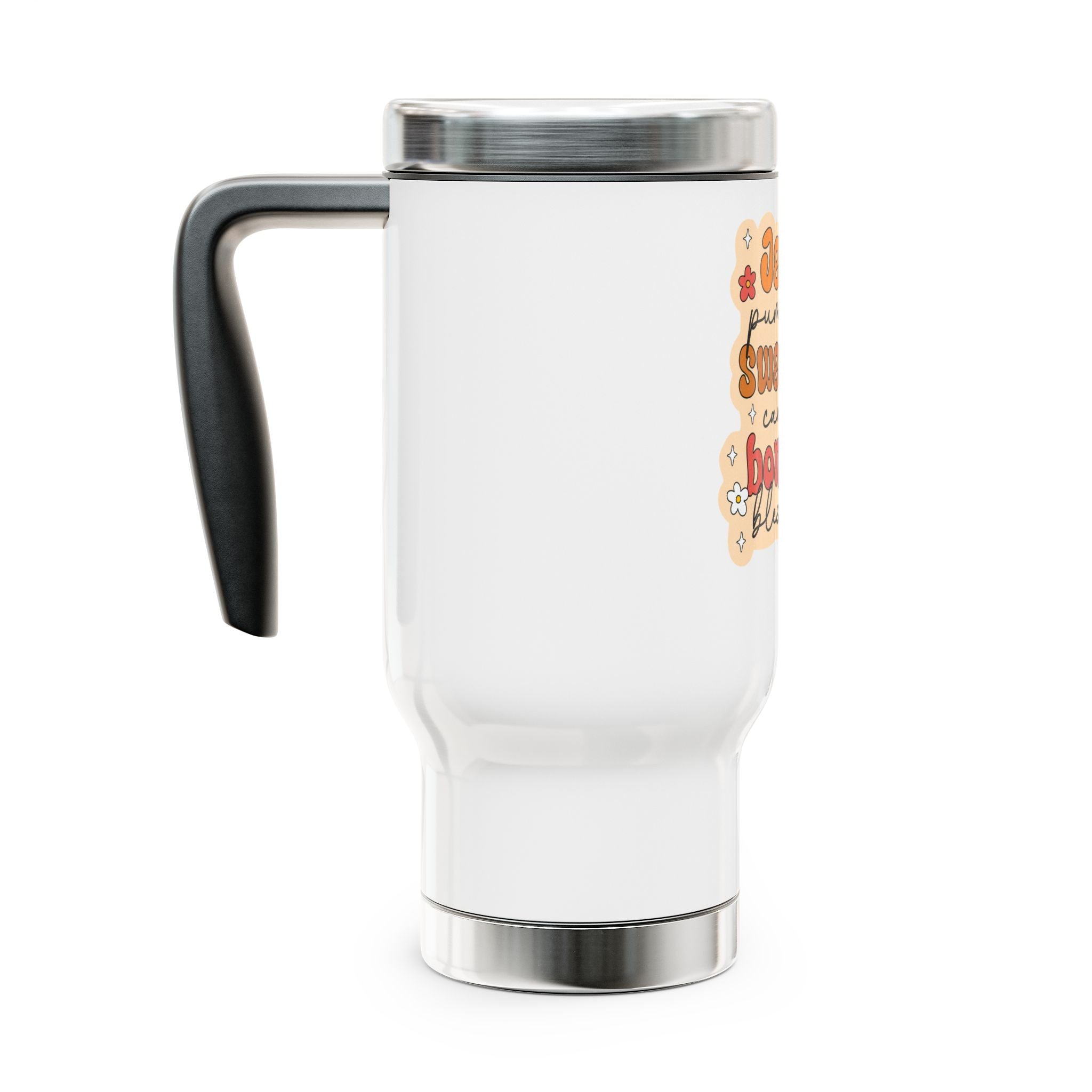 Fall-Themed Travel Mug, Pumpkin Spice Mug, Thanksgiving Travel Mug, Coffee Mug with Handle, Jesus Pumpkin Blessings Mug