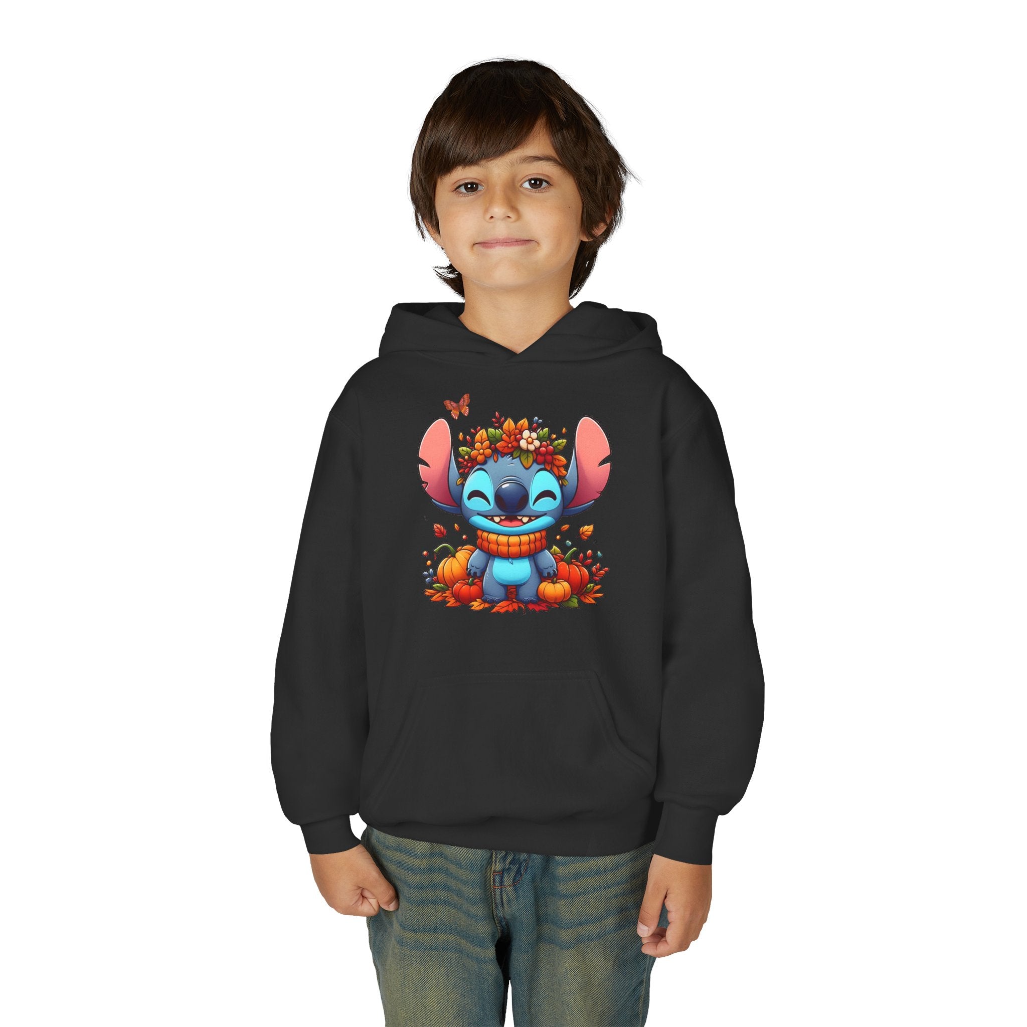 Cozy Youth Sweatshirt with Cute Floral Stitch Design, Great for Fall, Halloween, Gift for Kids, Fun and Stylish Hoodie, Comfort Wear [...]