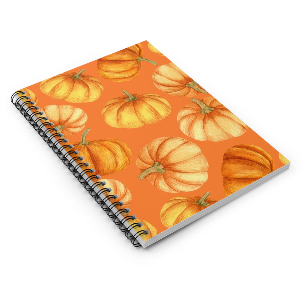 Pumpkin Pattern Spiral Notebook | Fall Journal, Cute Stationery, Back to School Supplies, Gift for Pumpkin Lovers, Autumn Decor