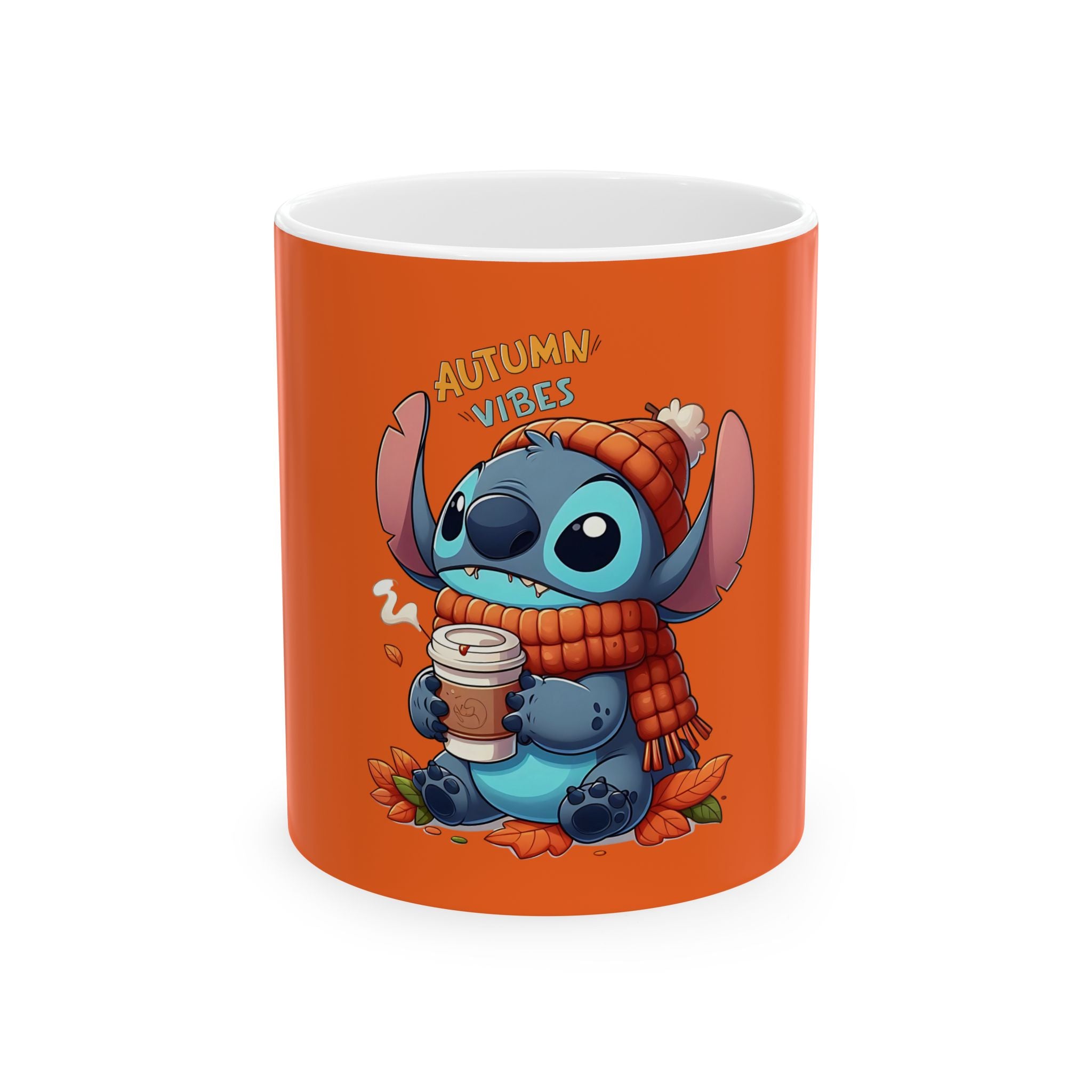 Cute Autumn Vibes Ceramic Mug, Perfect for Coffee Lovers, Gifts for Friends, Seasonal Decor, Cozy Beverage Mug, Fun Fall Cup